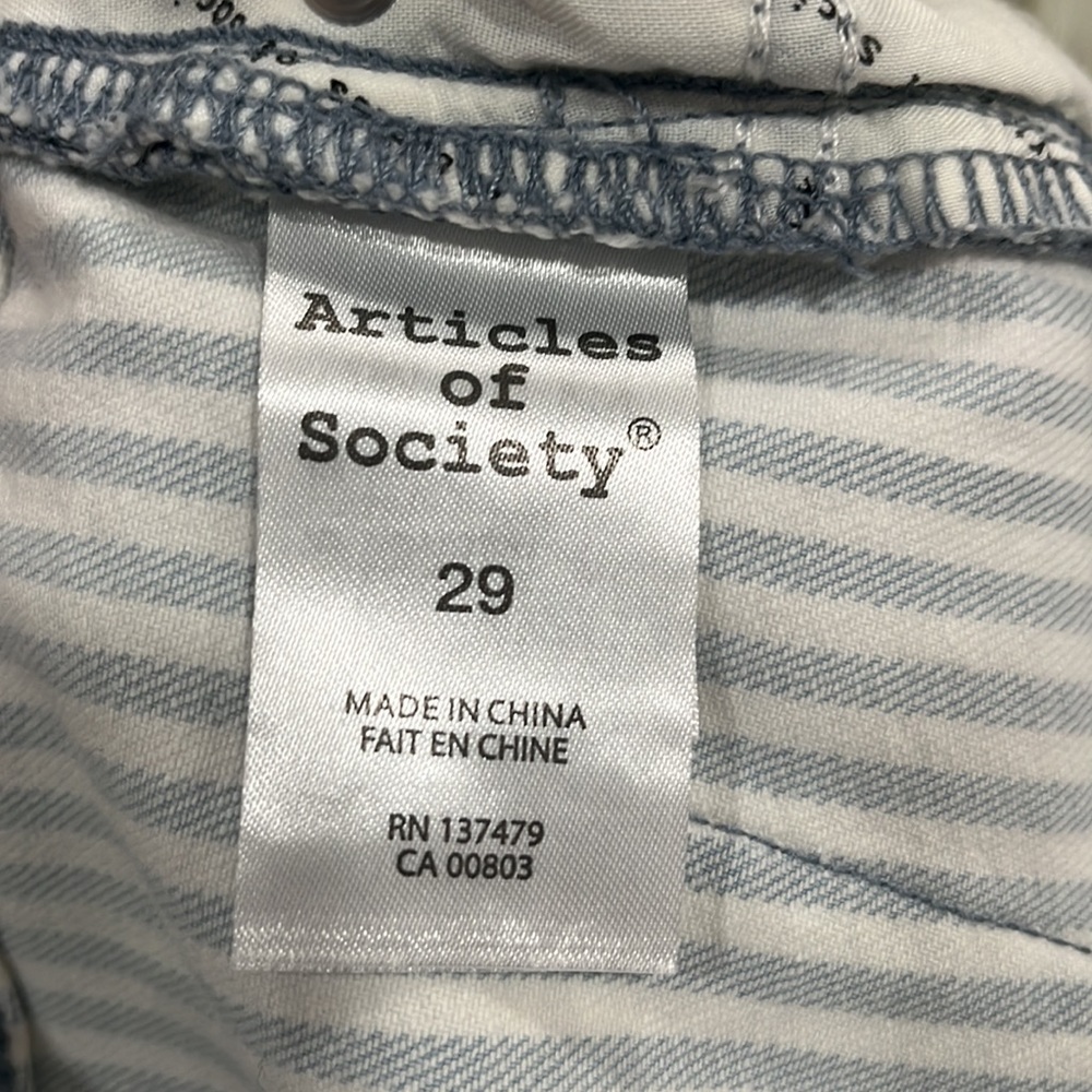 Articles of Society Rene Striped Straight Leg Crop Jeans, Size 29, NWT - Picture 10 of 13